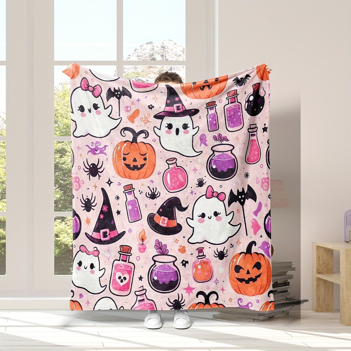 

Manta de Halloween: estilo contemporáneo, reversible, resistente a desgarros, para todas las estaciones, lavable a máquina 30x40in