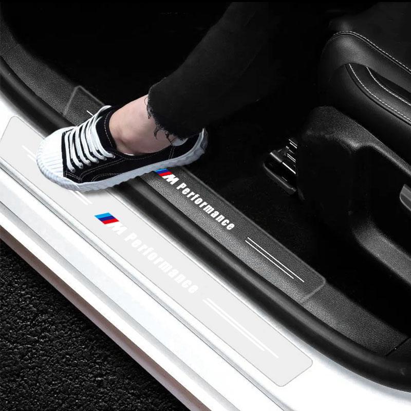 4ks Ochrana prahu auta Transparentní Dekorativní M LOGO Odznak 3D Samolepka Pro BMW M Performance E36 E46 E60 E90 E91 E92 E93 F30 F20 X1 X3 X5 X6 X7