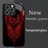 New Red Fire Phoenix Print fashion phone cases phone case fundas Glass Phone Case for iPhone 17 16 15 14 13 12pm Pro Plus