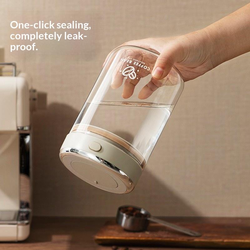 Vacuum Food Grade Coffee Bean Sealed Jar With Date Tracker And Waking Bean Valve Storage Containers For Grain, Snack, Sugar, Tea