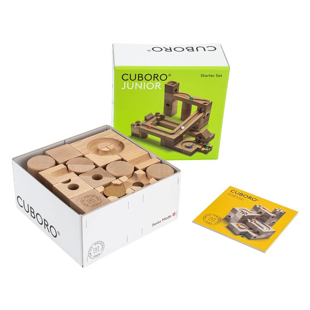 Cuboro Junior Starter Set Ball Path and Ball Tower Wooden Building Cuboro 40-Cube (201) - - Kids' Blocks, Cuboro, Cuboro, Cuboro, Start/JUNIOR [Used]