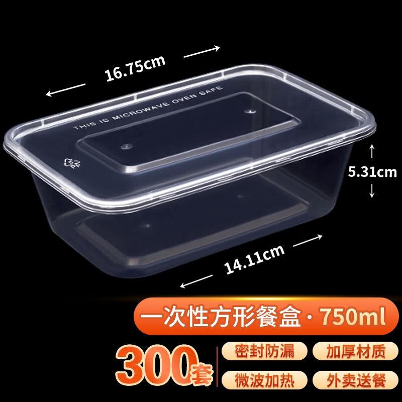 JINGRX Rectangular Disposable Food Containers with Lids