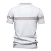 Men Striped Business Casual Polo Shirts Breathable Short Sleeve Comfort Summer Knitted Polo Men