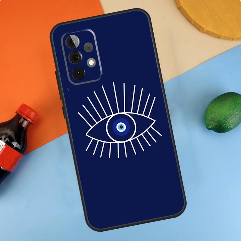Blue Evil Eye Case For Samsung Galaxy A34 A54 A14 A35 A55 A15 A56 A36 A26 A16 A06 A12 A22 A32 A52 A13 A53