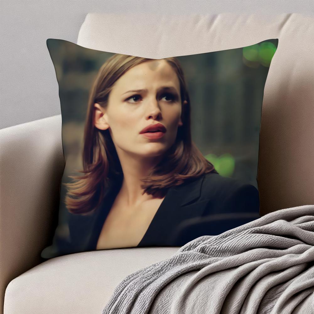 JJennifer Garner Cushion Cover Pillowcase Antidustmite Invisible Zipper Short Plush Sofa Cushion