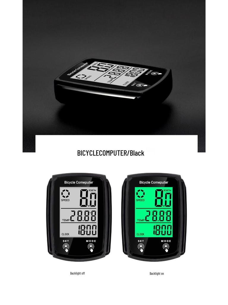 CNC Luminous Wired Bicycle Speedometer with Touch Screen & Backlight for Road & Mountain Bikes
