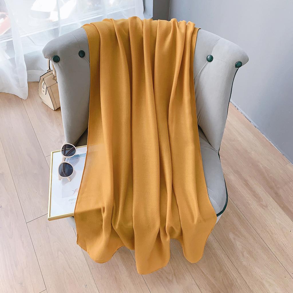 Cotton And Linen Scarf Women'S Literary And Artistic Long Solid Color Shawl Thin Versatile Neck Protection Silk Scarf Air Conditioner Outside The Room