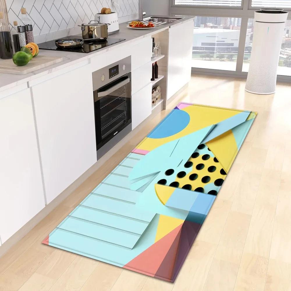 Creative Colorful Geometric Pattern Home Kitchen Floor Mat Door Front Decoration Floor Mat