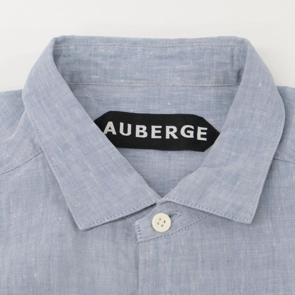 AUBERGE [Excellent Condition] CEZANNE Linen Double Pocket Long Sleeve Shirt/ tops 40 blueUsed