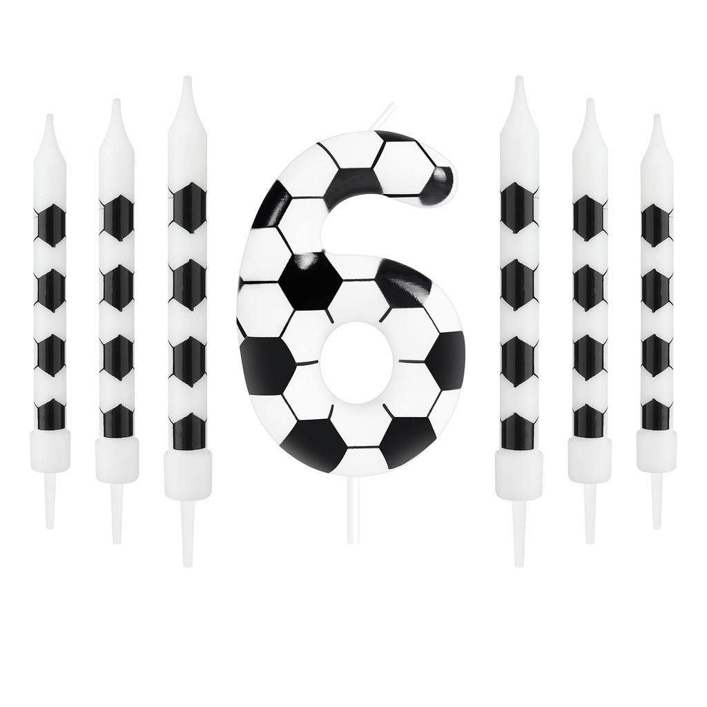 8 Pcs Birthday Candles Football Soccer Sport-Theme Party Decorations, Birthday Cake Candles for Boys Girls Kids Party Supplies