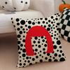Abstract Art Pillowcase Silky Plush Cushion Cover Invisible Zipper Sofa Bedroom Decorative Pillow