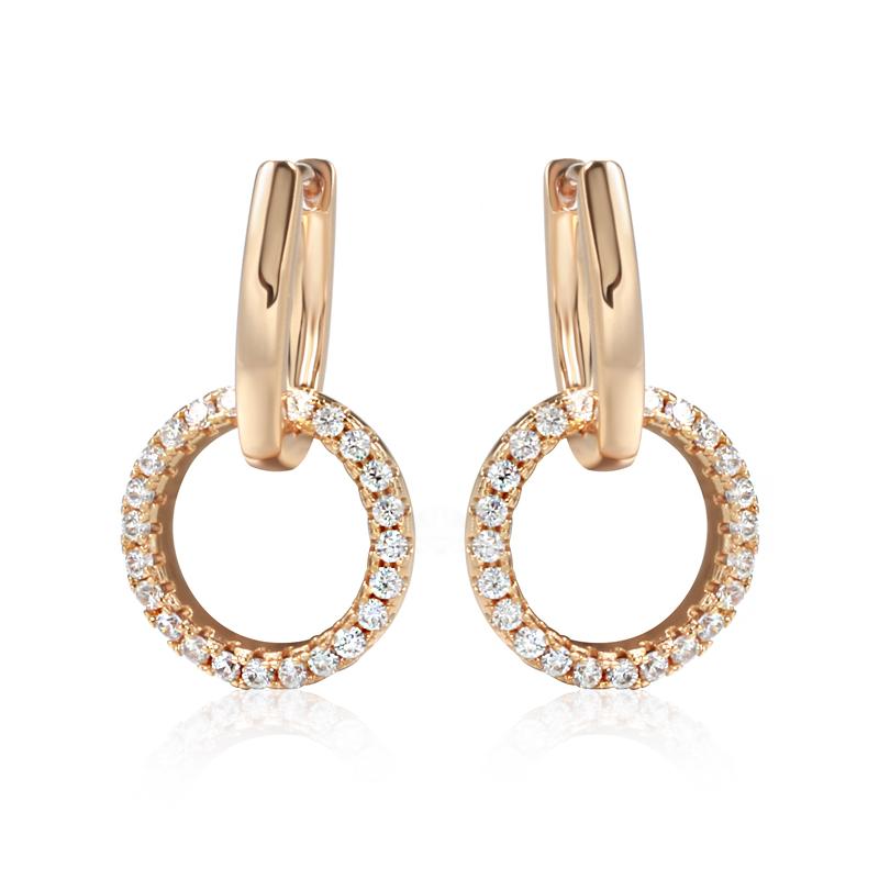 

Женские висячие серьги Kinel с цирконием, розовое золото, свадебные украшения для невесты