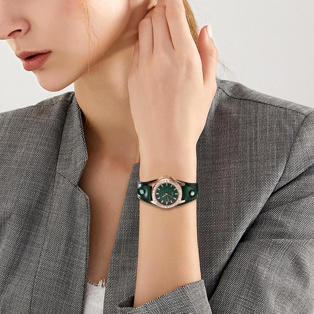 Watch Bracelet Punk Leather Belt Analog Waterproof Leather Belt Casual Business Fashion Watch Green Accessories Birthday Christmas Day Present Women's