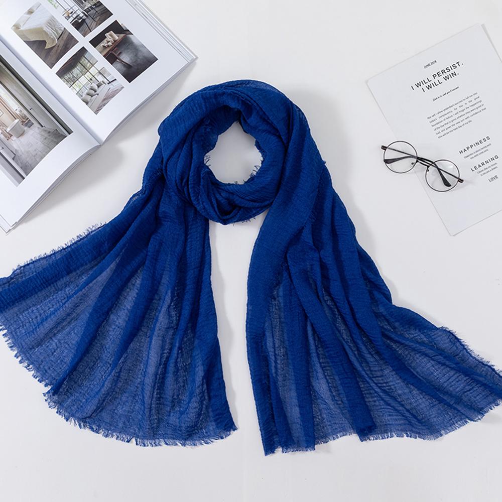 New 70*175Cm Women Muslim Crinkle Hijab for Women Soft Cotton Headscarf Islamic Head Wraps Femme Musulman Head Scarf