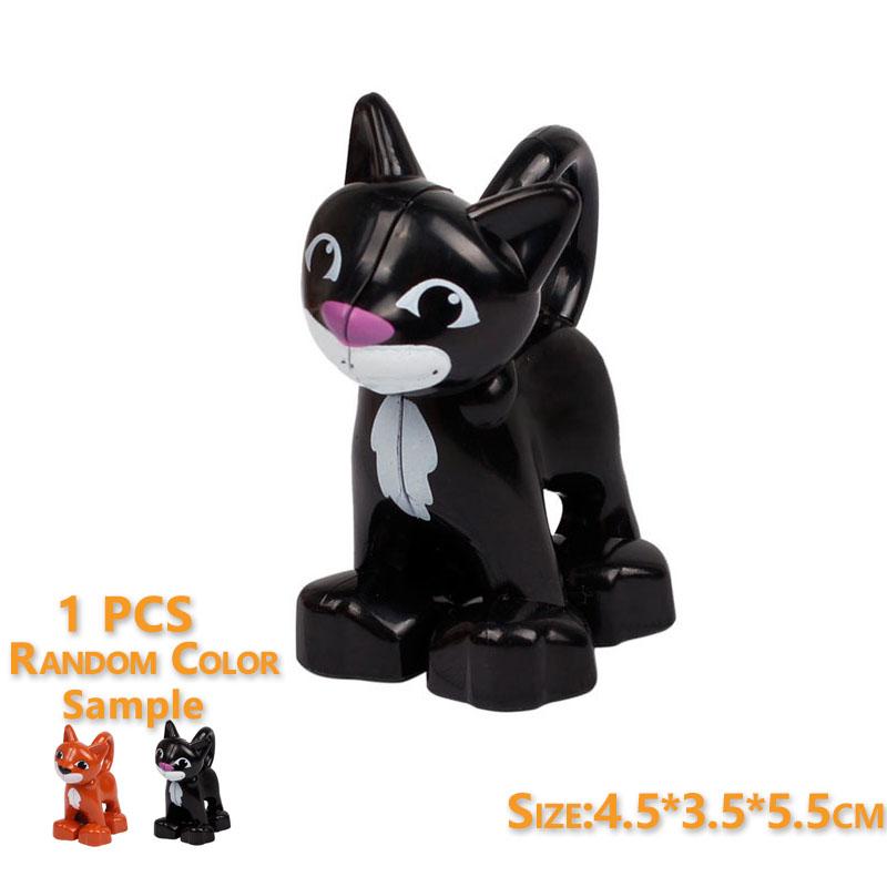 1Pcs Big Block Building Classic Animal Paradise Pets Wildlife Rabbit Lion Bear Compatible Duplo Bricks Set Supplement Children