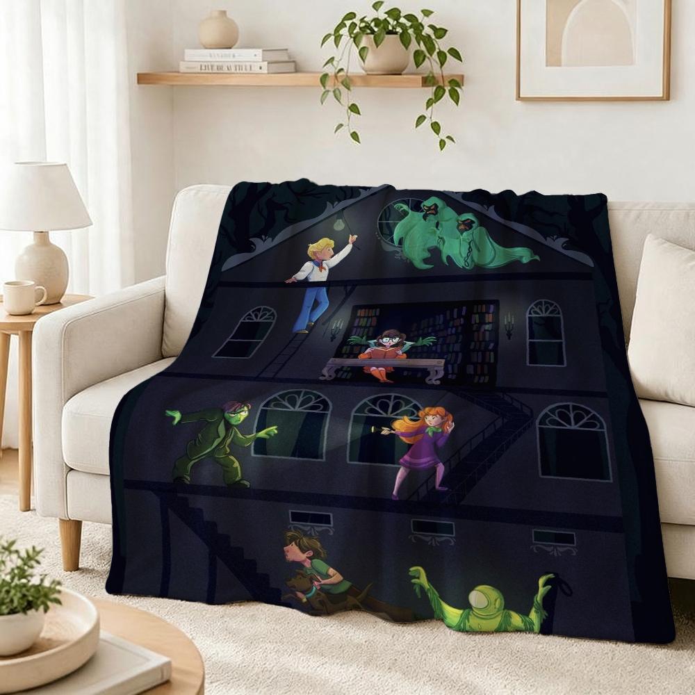 Cool Scooby Doo Flannel Printed Blanket Cozy Warm Fleece Blanket For Living Room Bedroom Gaming Room Lightweight Home Decor Valentine'S Day Gift