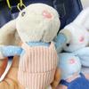Adorable Long-Eared Rabbit Plush Overall Keychain Ornament