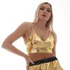 Womens Shiny Metallic Bustier Tanks Top Spaghetti Strap Camisole Vest Bra  for Party Club