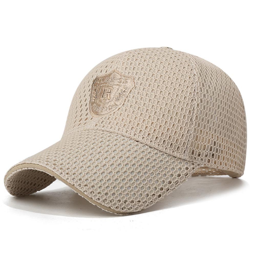 Creative Multicolor Mesh Baseball Cap Breathable Mesh Adjustable Size Sun Hat Woven Polyester Breathable Mesh Cap Men's Wear