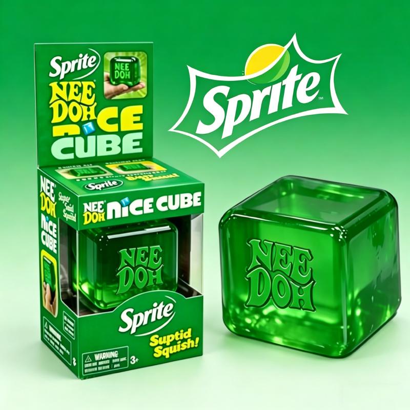 NeeDoh Nice Cube Super Squeeze Sensory Fidget Toy, Translucent Red Stress Relief Squishy Cube for Kids & Adults Anxiety Relief