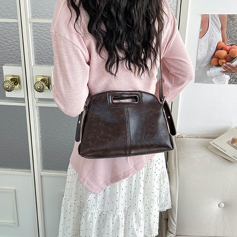 Urban Simple Style Large Capacity Commuter Crossbody Single Shoulder Handbag Retro Fashion Quality PU Crossbody Bag