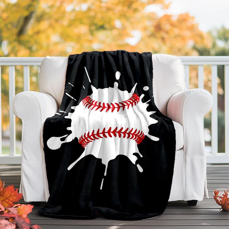 Baseball Theme Printed Blanket - Perfect for Couch, Bed, Travel & Outdoor Use | Machine Washable, Cozy & Durable.