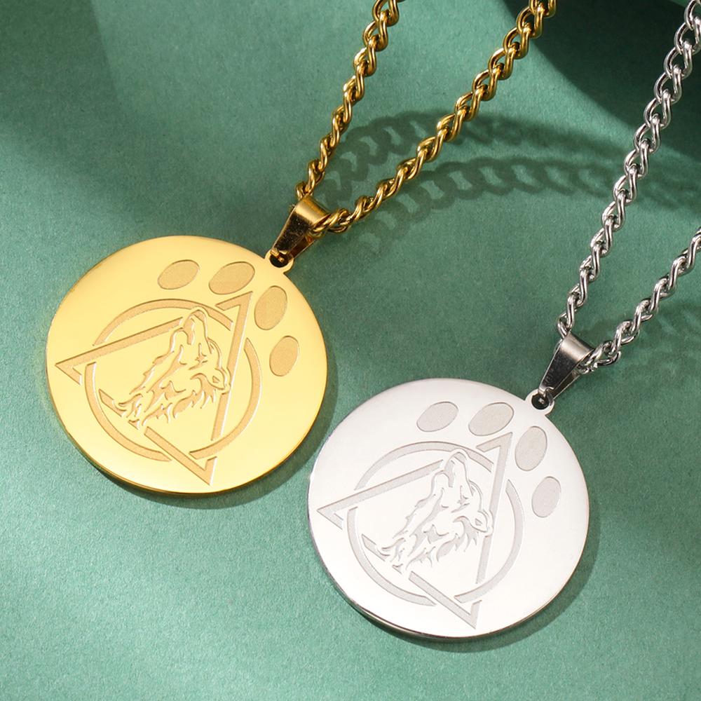 Therian Symbol Necklace Norse Wolf Claw Stainless Steel Jewelry for Men Vintage Animal and Nature Pendant
