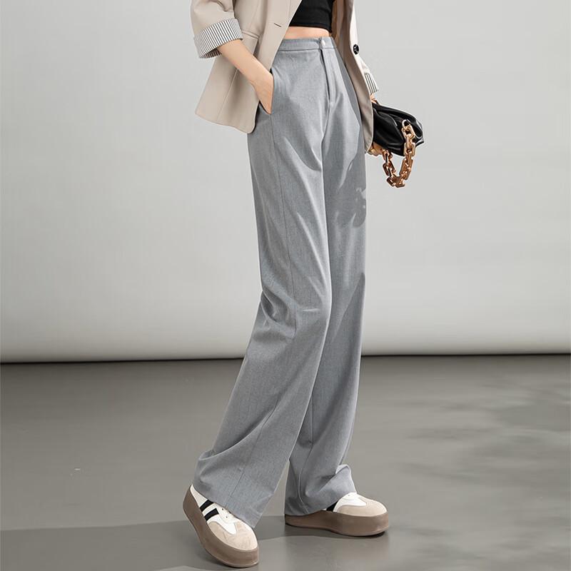 Women's High-Waisted Wide-Leg Draped Trousers