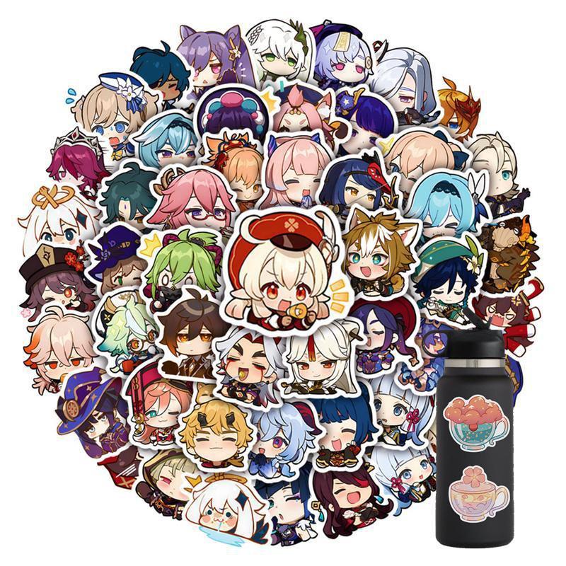 10/50PCS Cartoon Project Sticker Genshin Impact Vinyl Stickers Water Bottle Laptop Mobile Phone Skateboard Kids Adult Stickers