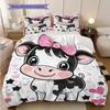 Cow Pattern Bedding Quilt Set Quilt Cover Pillowcase Home Decoration Birthday Gift (1 * duvet cover + 2 * pillowcase, without core)
