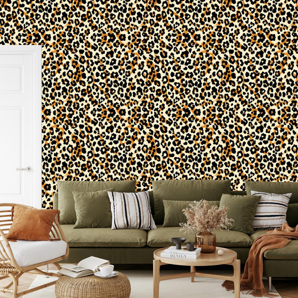 Animal Skin Wallpaper Brown, Ochre and Beige for Living Room and Bedroom 50x1000