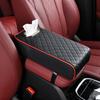 Universal Armrest Box Mat Solid Color Car Decor Car Armrest Box Cover PU Leather Arm Rest Pad Suvs Auto Trucks Vehicles