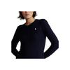 Polo Ralph Lauren FW22 Solid Logo Embroidered Print Crew Neck Long Sleeve Knit Sweater Women sweater Deep-Blue 211581065-025