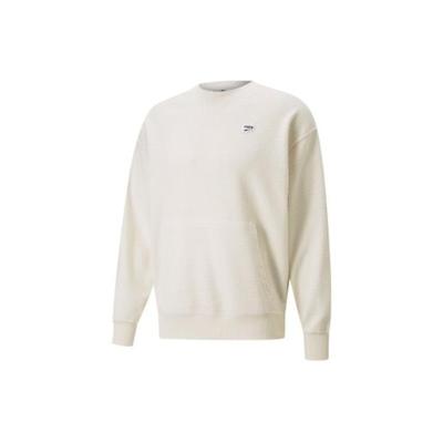 Downtown Series Pocket Logo Print Sports Casual Crew Neck Pullover Sweatshirt Men Tops White 537730-99