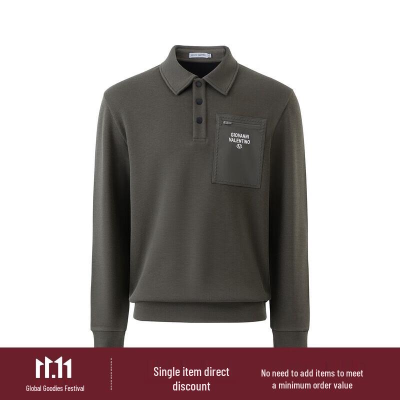 Giovanni Valentino Men's Fleece-Lined Polo Sweater