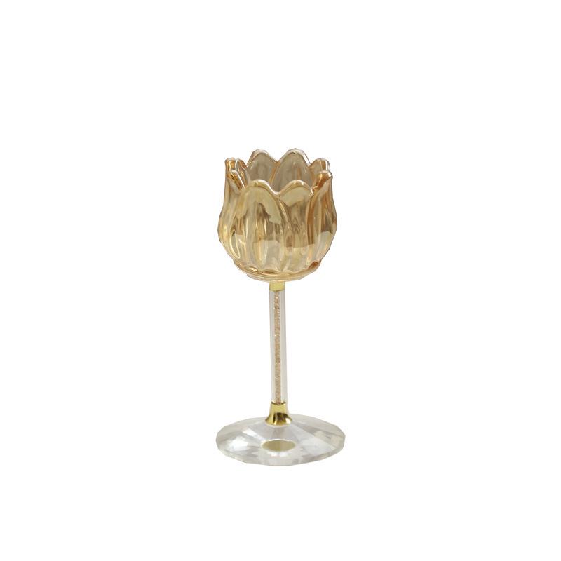 Nordic Glass Flower Candle Holder – Elegant, Lightweight, High-Footed Romantic Table Decoration.