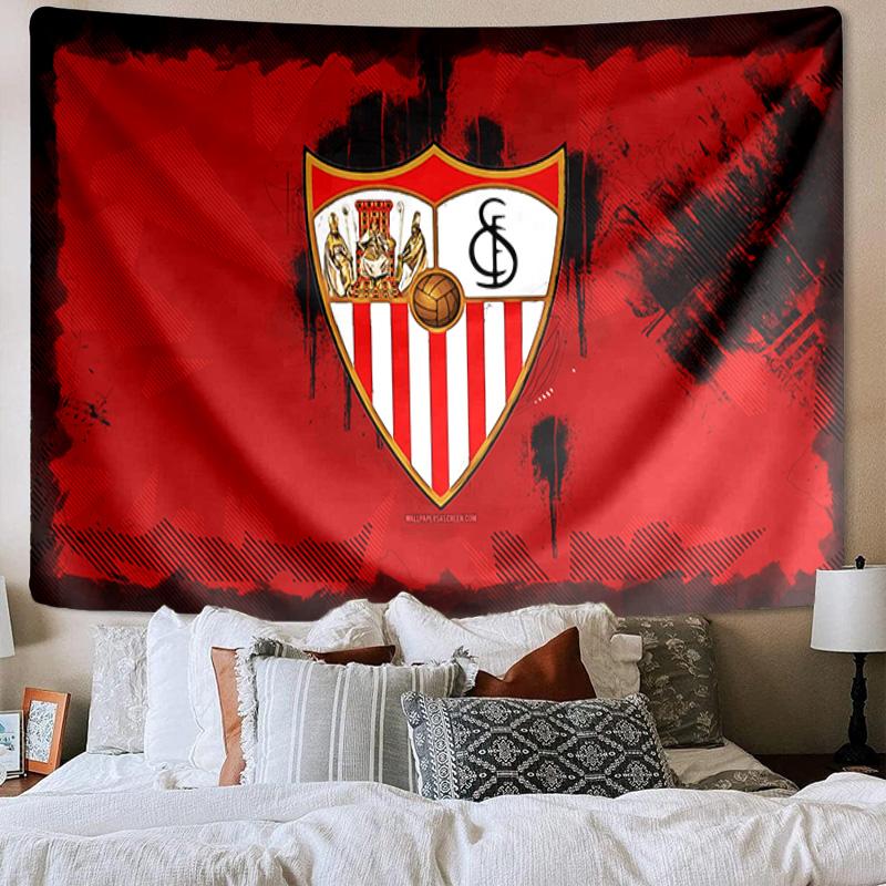 Football Sevilla Artwork Tapestry Playroom Tapestry, Accessories for Bedroom,Livingroom, dormitory Room Wall Decor Fan Birthday Gifts
