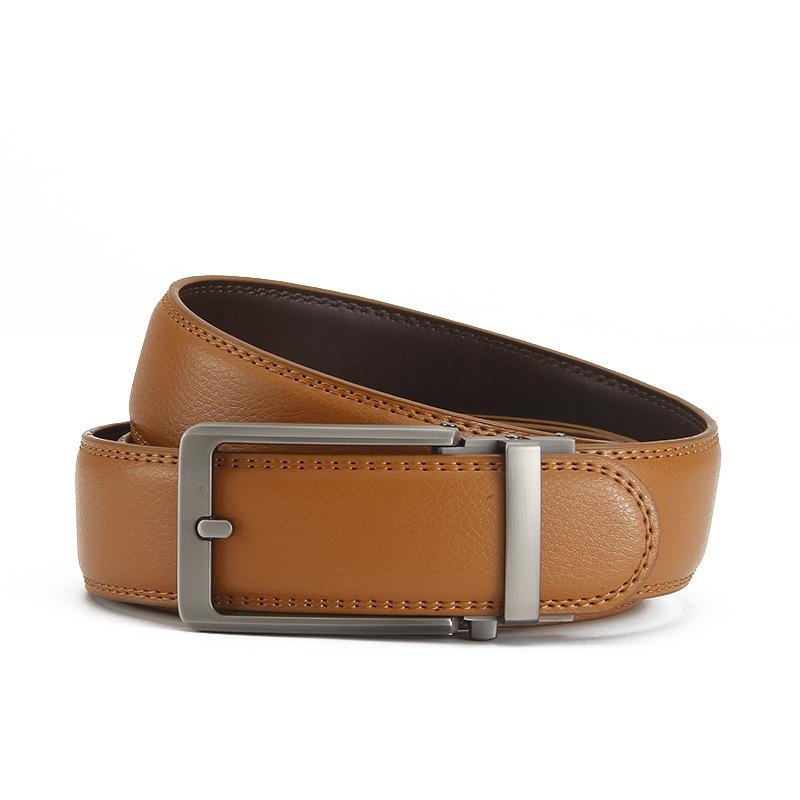 

Функциональный ремень с автоматической пряжкой, двухслойный ремень из коровьей кожи, мужской повседневный ремень 110-130cm