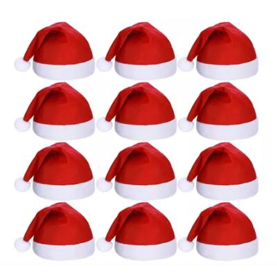 12pcs Santa Hat Xmas Holiday Hat for Adults Unisex Comfort Christmas Hats for Christmas New Year