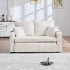 Multifunctional Sofa, Folding Sofa, Usable as Sofa or Bed, Storage Pockets on Armrests, USB Charging Function and Drink Holders (Beige Chenille)