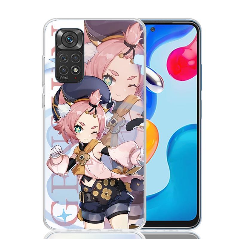 Genshin Impact Anime Phone Case For Xiaomi Redmi Note 14 13 14S 12S 12 11S 11T 11E Pro Plus 10S 10 9S 9 Art Customized Coque Cap