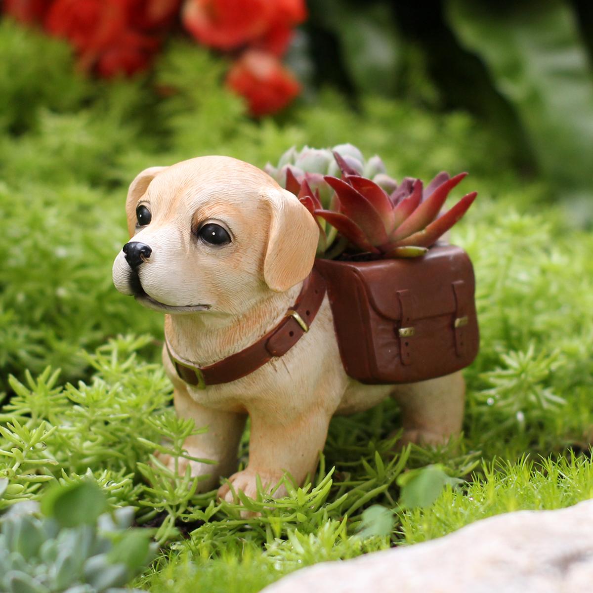 1 Labrador Retriever shaped flowerpot, a fully loaded pet dog, creative windowsill flowerpot