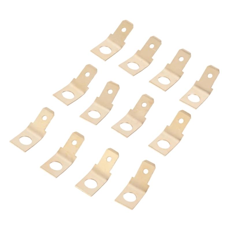 100Pcs Quick Disconnects Brass Spades Connectors 1/4Inch Male Tabs Crimps Terminals for Home Appliances and Machinery