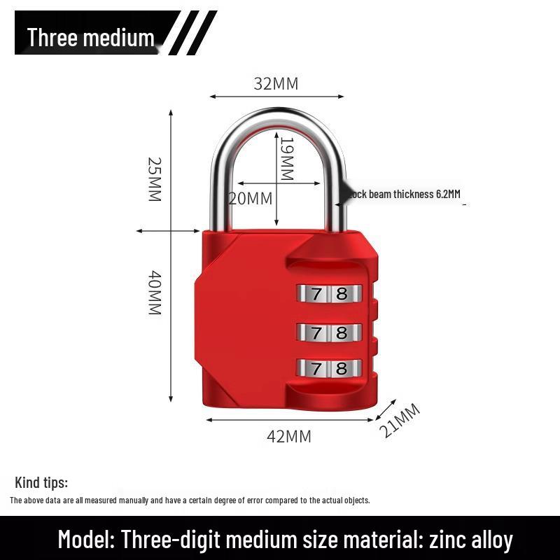Waterproof Rustproof Anti-theft Padlock for Suitcases, Lockers, Schoolbags, Bike Frames, Helmets, and Gym.