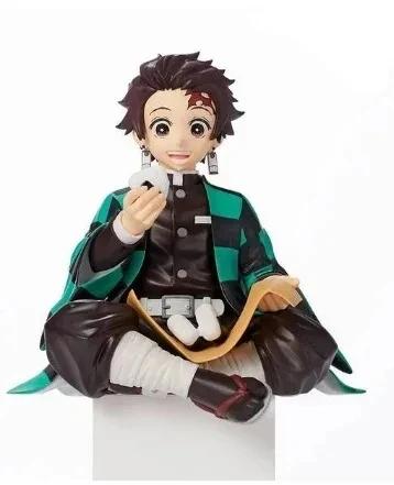 10-15cm Anime Demon Slayer Action Figure PVC Model Doll Collection Toy Car Figure Kamado Tanjiro Nezuko Sitting Ornaments
