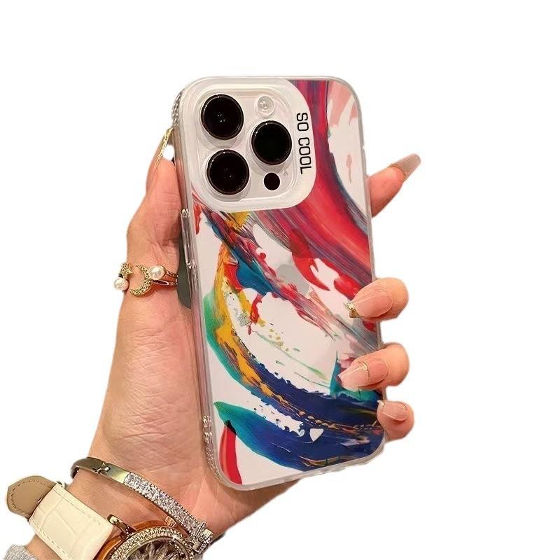 Watercolor Splashing Ink for Apple 15Promax Mobile Phone Case iPhone16Pro Premium 14Pro New 17 Fashion