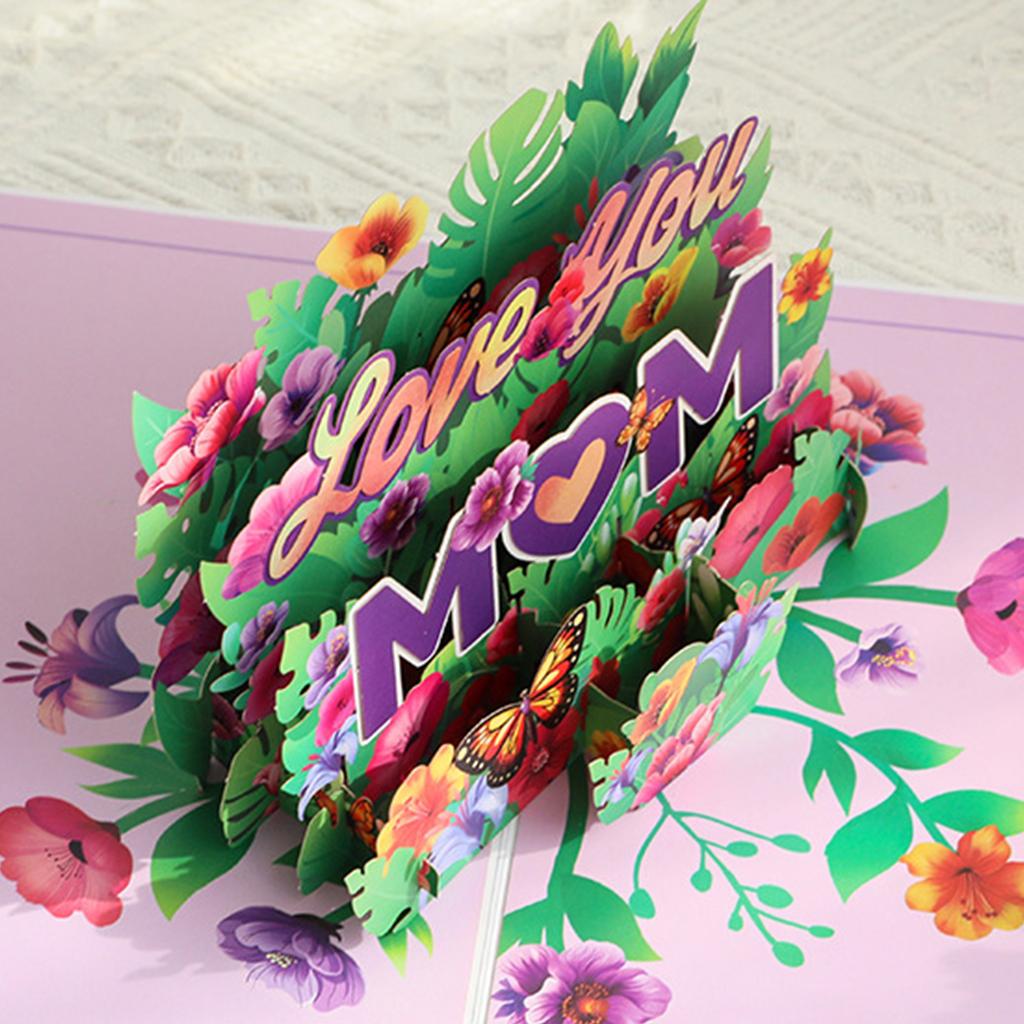 Handgefertigte 3D Muttertagskarte Handgemachte 3D Karte MOM Brief Grußkarte Muttertag Papier Grußkarte