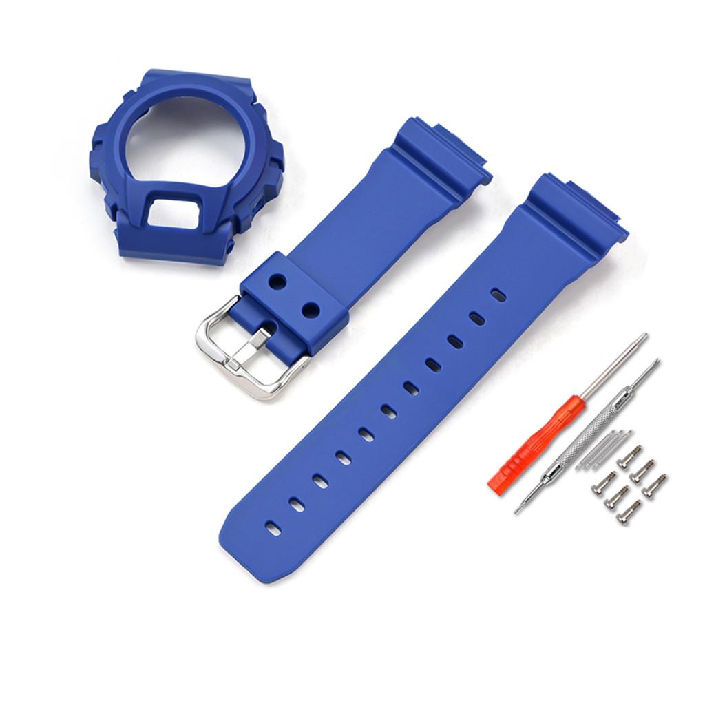 Für Casio G-Shock DW-6900/6600/6930 Ersatz Gummi Silikon Mattes Uhrenarmband Armband Armband + Gehäuse