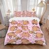 3-teiliges Anime-Cartoon-Bären-Bettwäscheset - Enthält einen Bettbezug und zwei Kissenbezüge (Kein Kern) - Perfekt für Schlafzimmer- und Gästezimmerdekoration