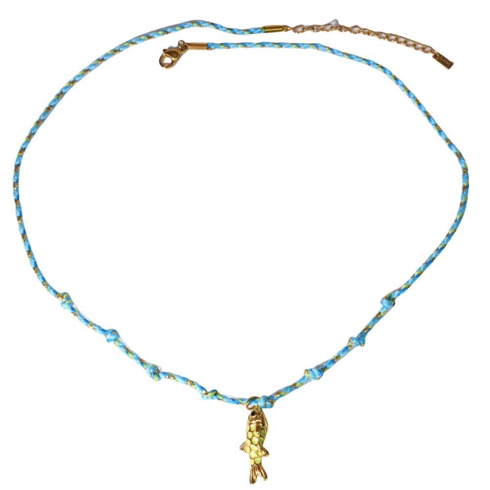 Ocean Style Plated Enamel Fish Choker Movable Brass Colorful Necklace Accessories